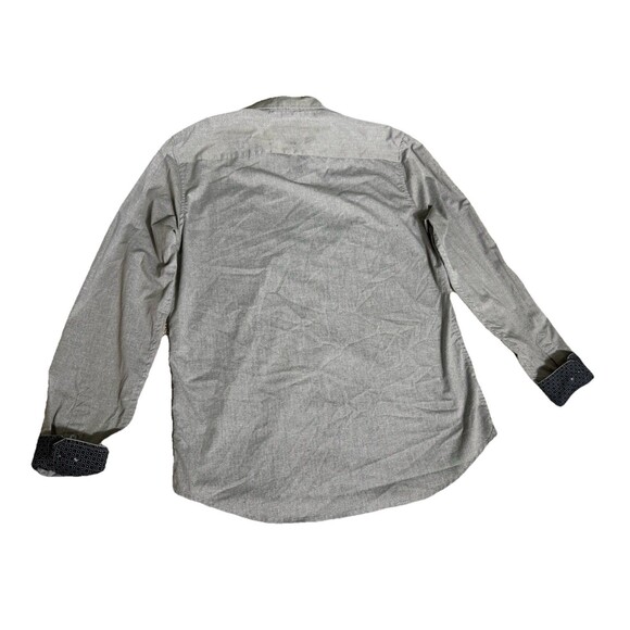 Craft & Flow Mens Size Large Button Down Shirt Long Sleeve Gray Geometric Inside - Picture 4 of 6